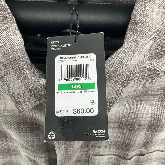 Under Armor Men’s Flannel Button Down Shirt Size Large - Picture 2 of 3